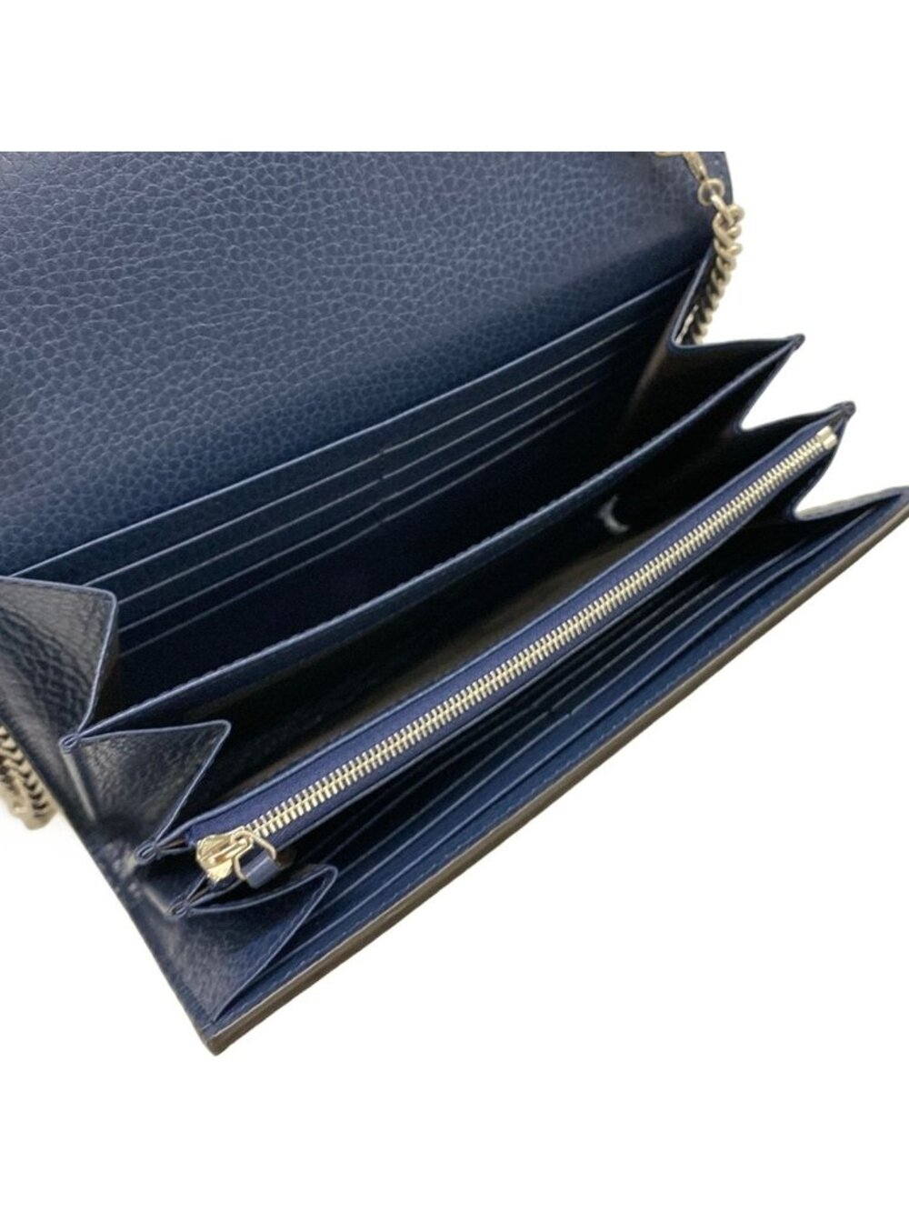 Gucci Wallet Dionysus Dark Navy Silver Chain with Removable Strap Leather - Picture 4 of 13